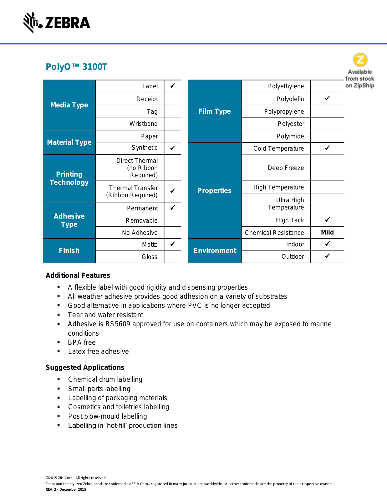 Zebra PolyO 3100T User Manual