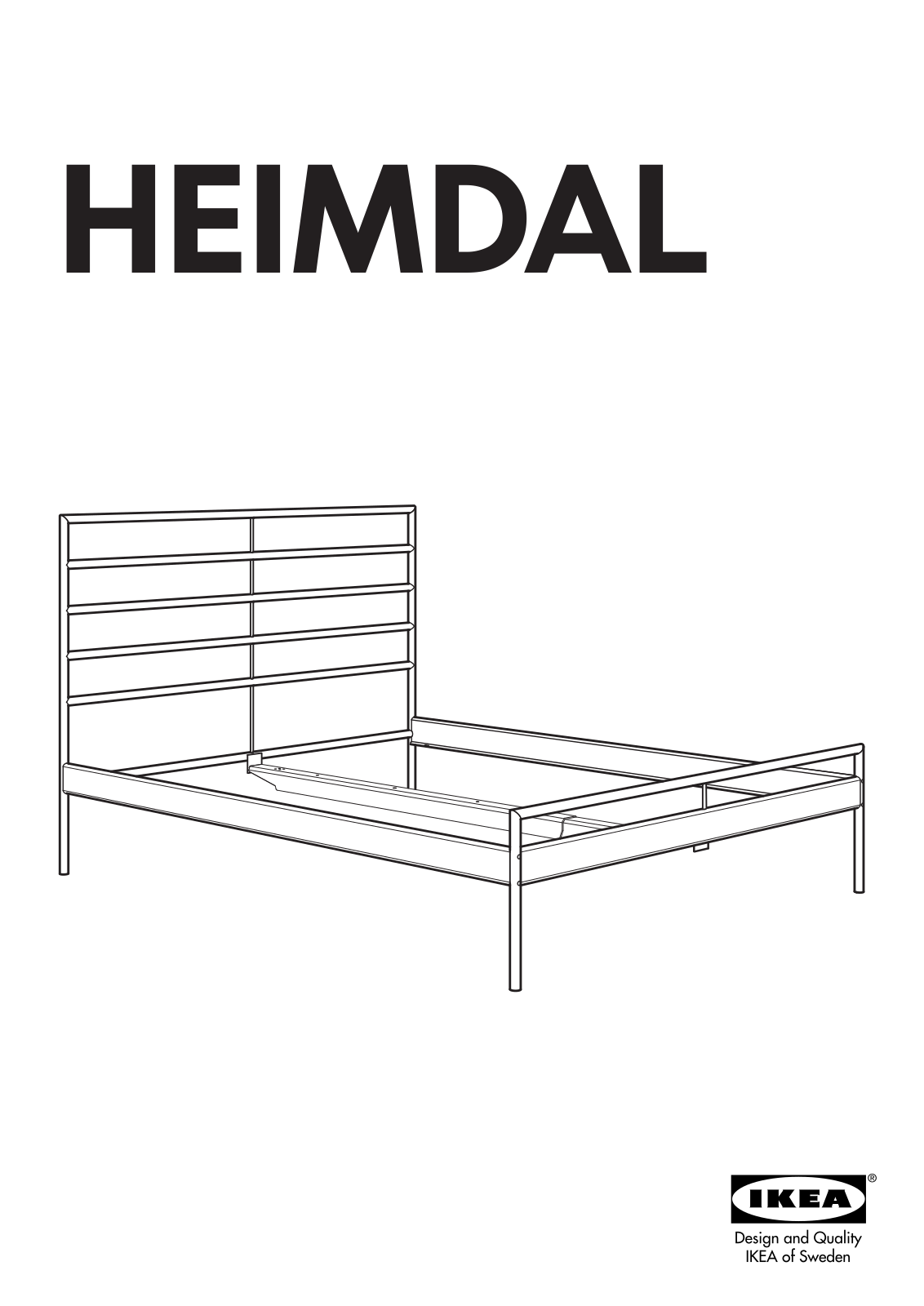 IKEA HEIMDAL HEAD-FOOTBOARD QUEEN, HEIMDAL HEAD-FOOTBOARD FULL-DOUBLE Assembly Instruction