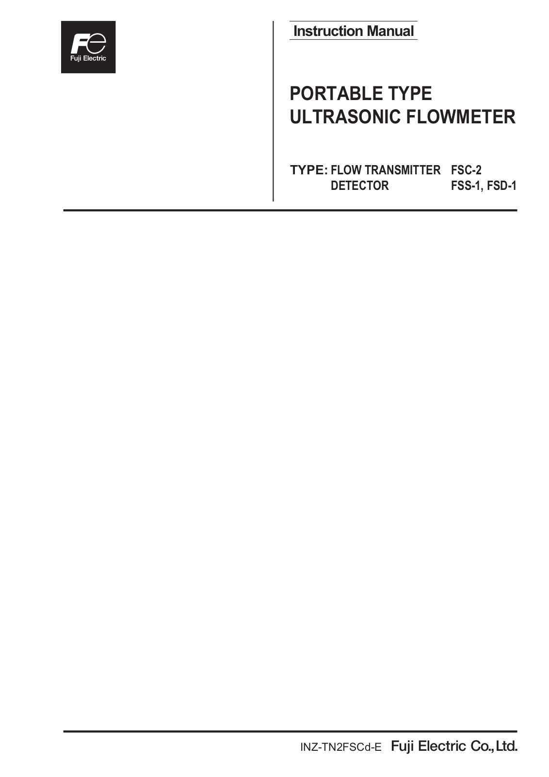 Fuji Electric Portaflow-C Operating Manual