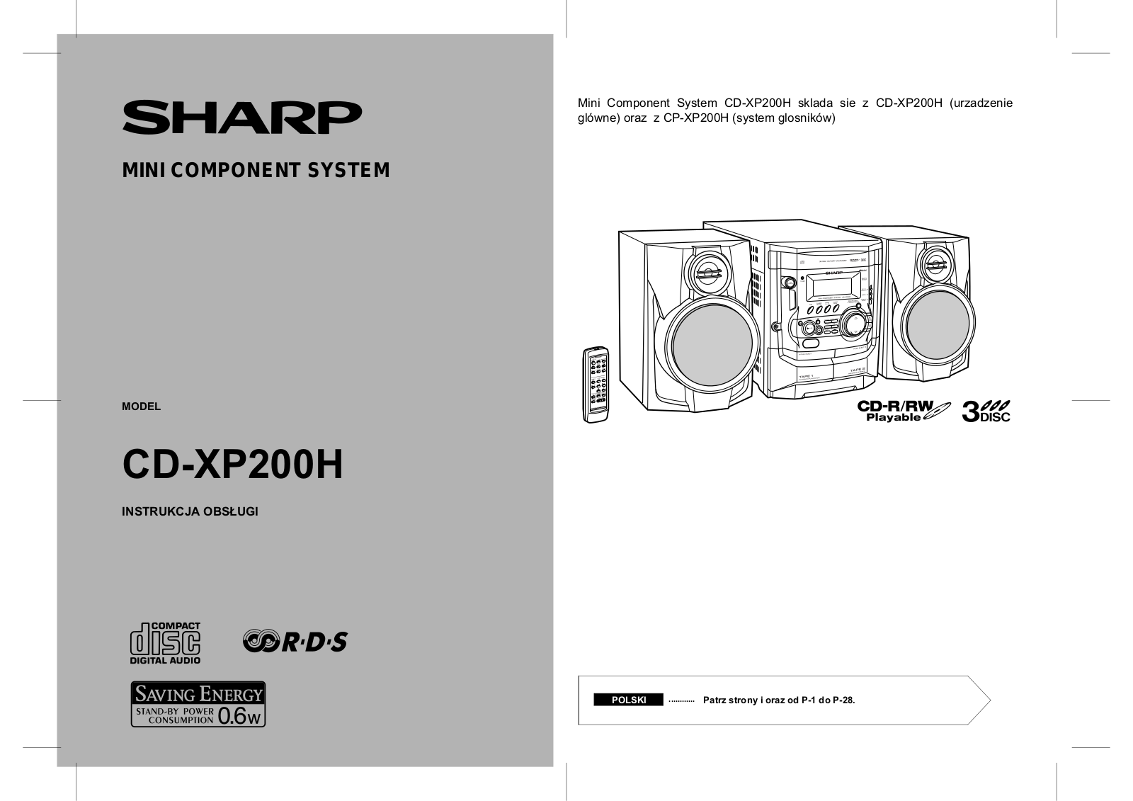 Sharp CD-XP200H User Manual