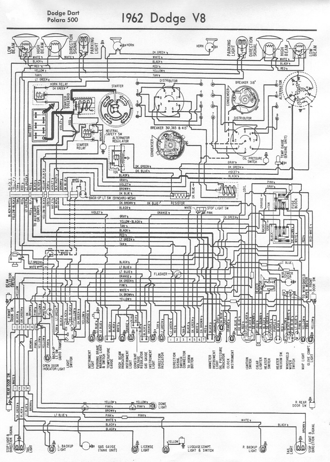 Dodge 1962   polara 500 schematic