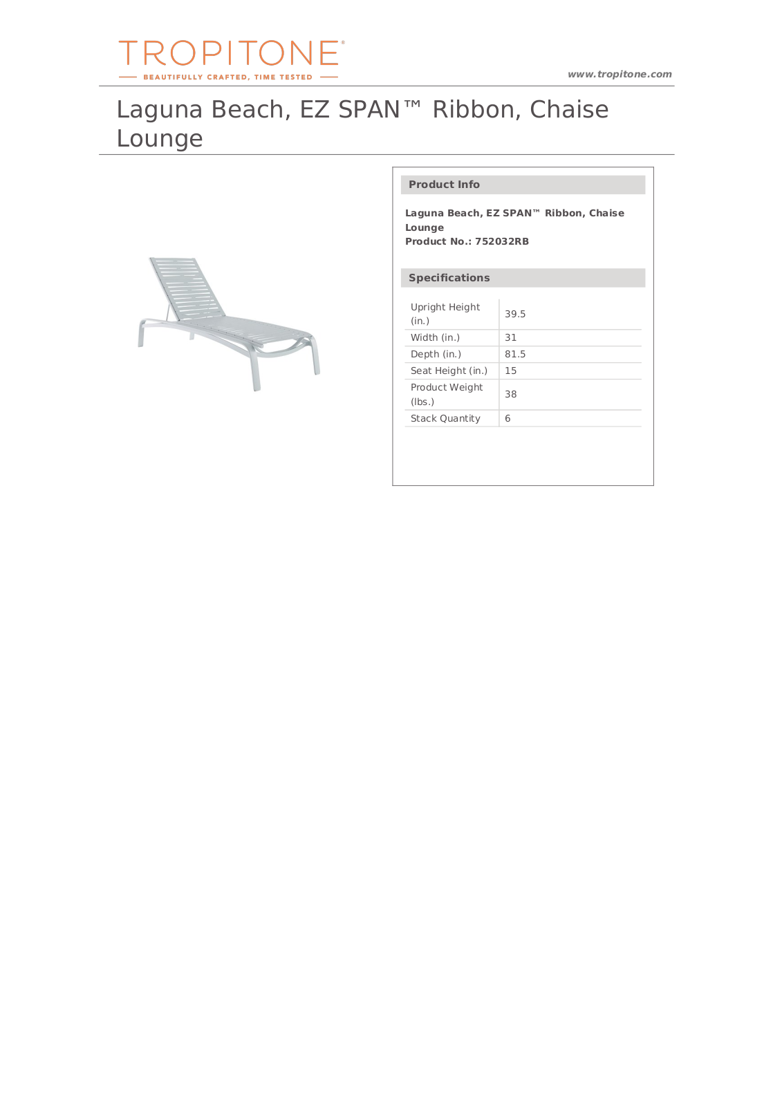 Tropitone SBVP1193 Dimensions - ManualMachine.com