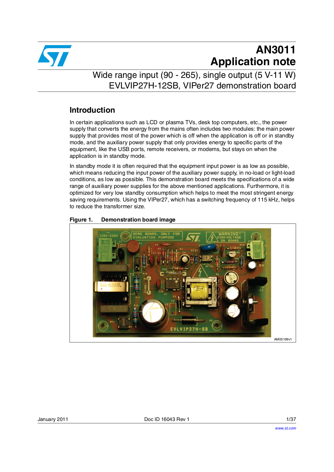 ST AN3011 Application note