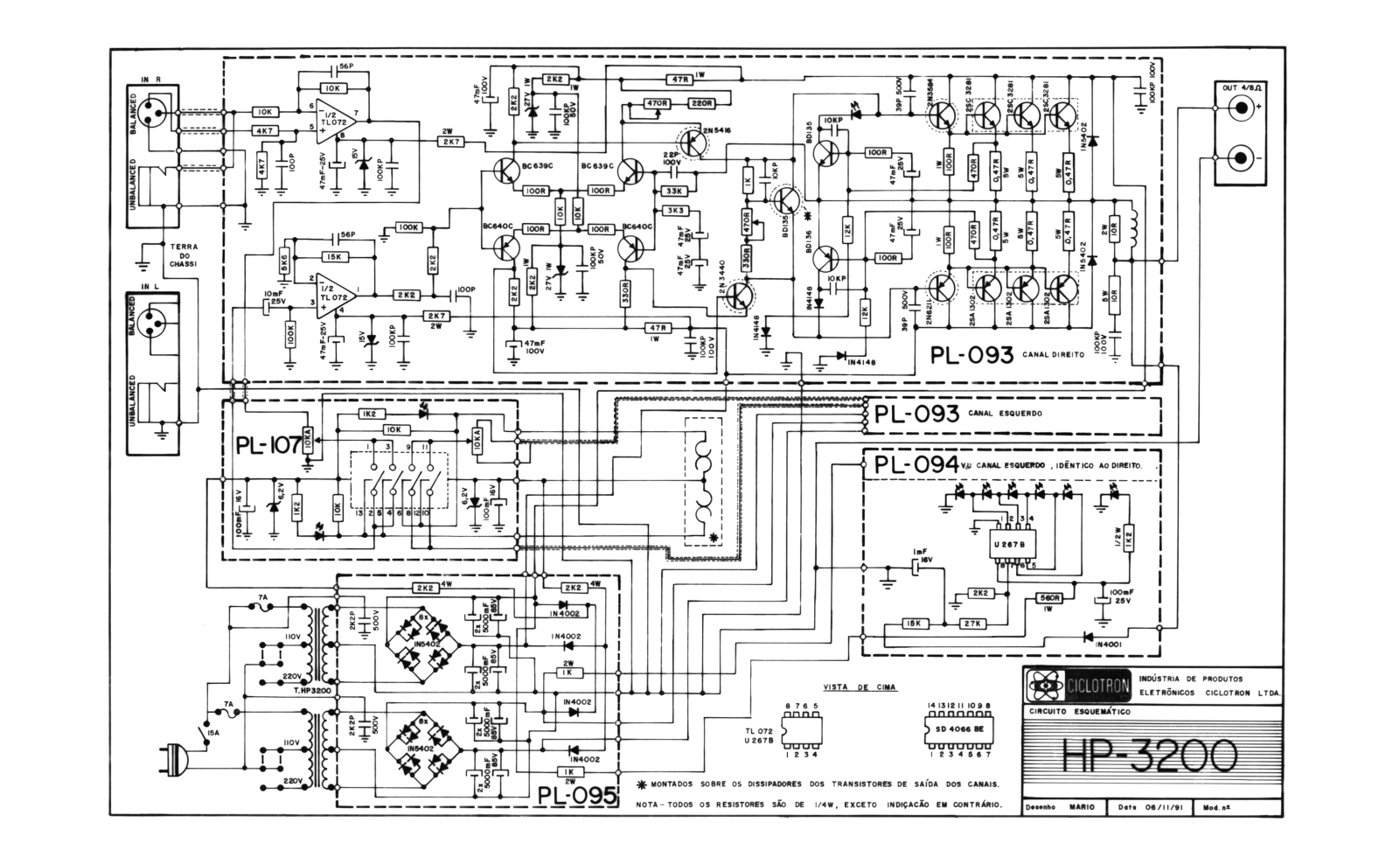 CICLOTRON HP3200 Schematic