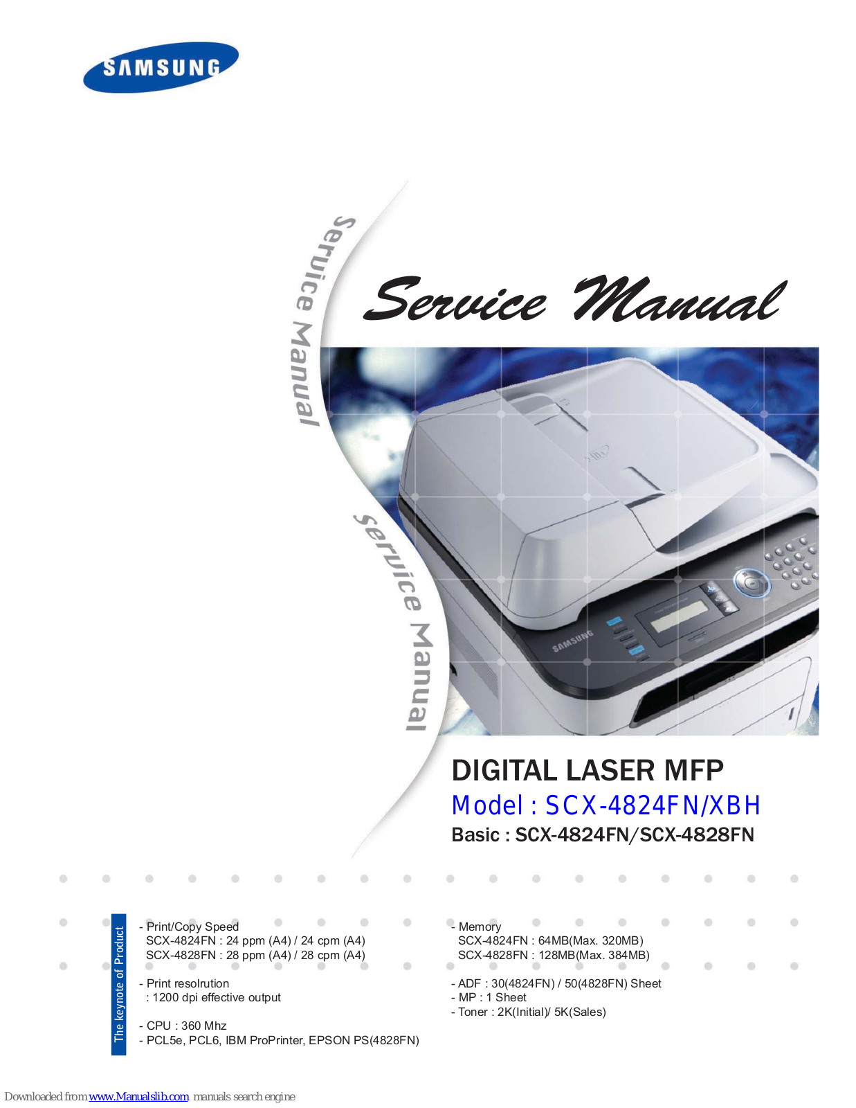 Samsung SCX-4824XBH, SCX-4824FN, SCX-4828FN Service Manual