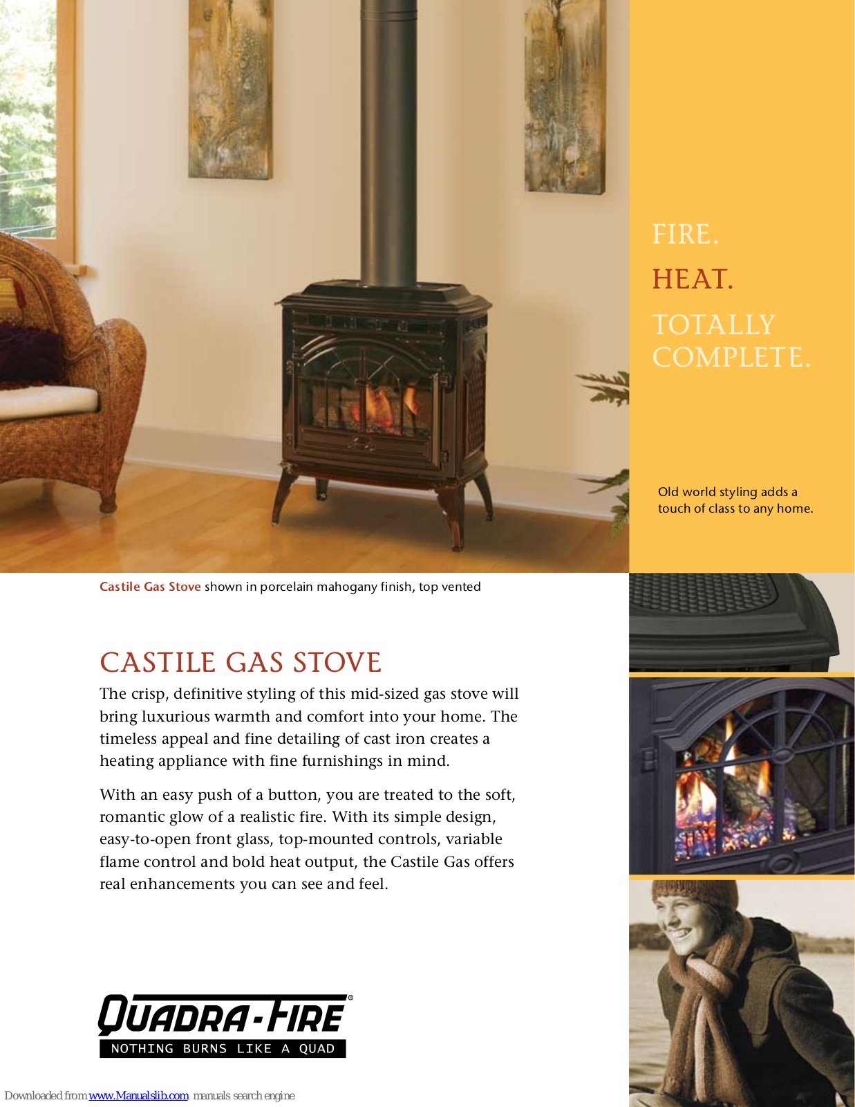 Quadra-Fire Castile Gas Stove Specifications