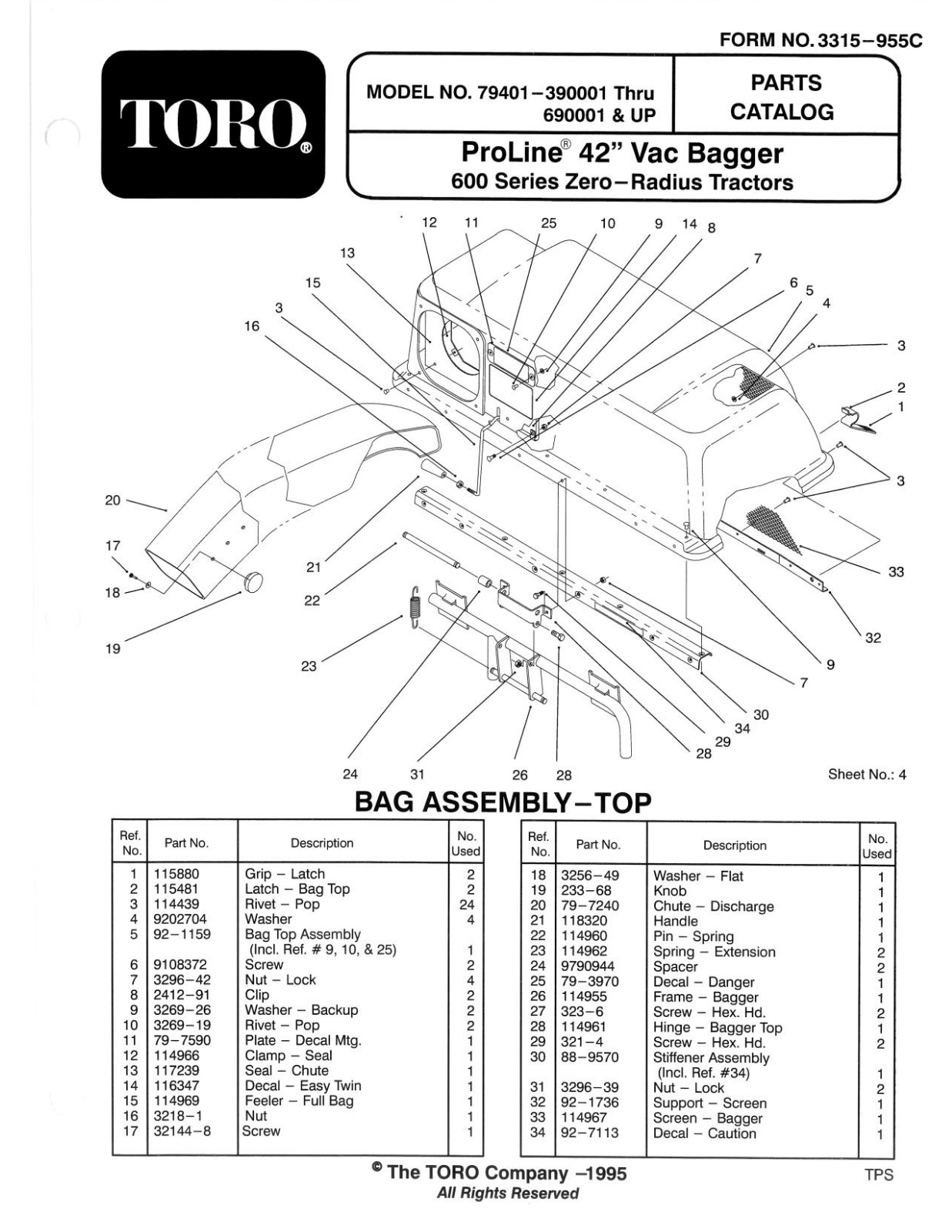 Toro 79401 Parts Catalogue