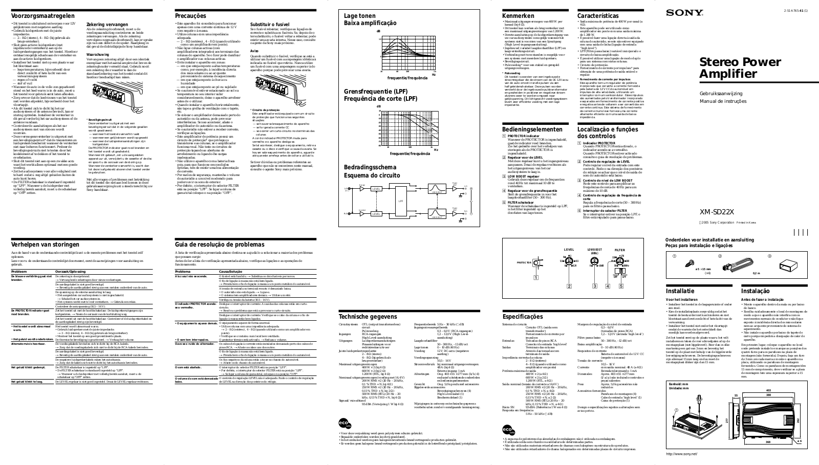 Sony XM-SD22X User Manual