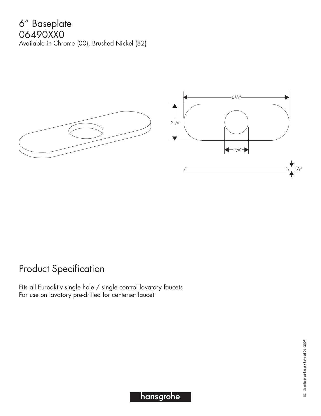 Hansgrohe 14018921 Specs