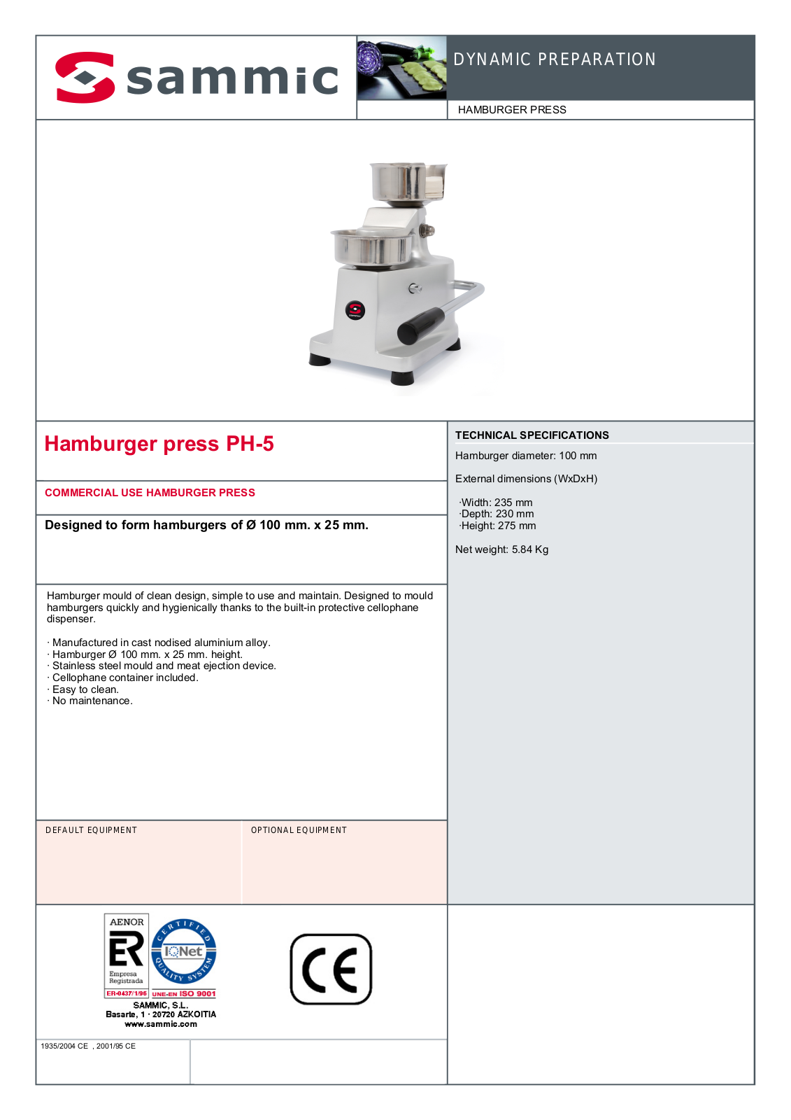 Sammic PH-5 User Manual