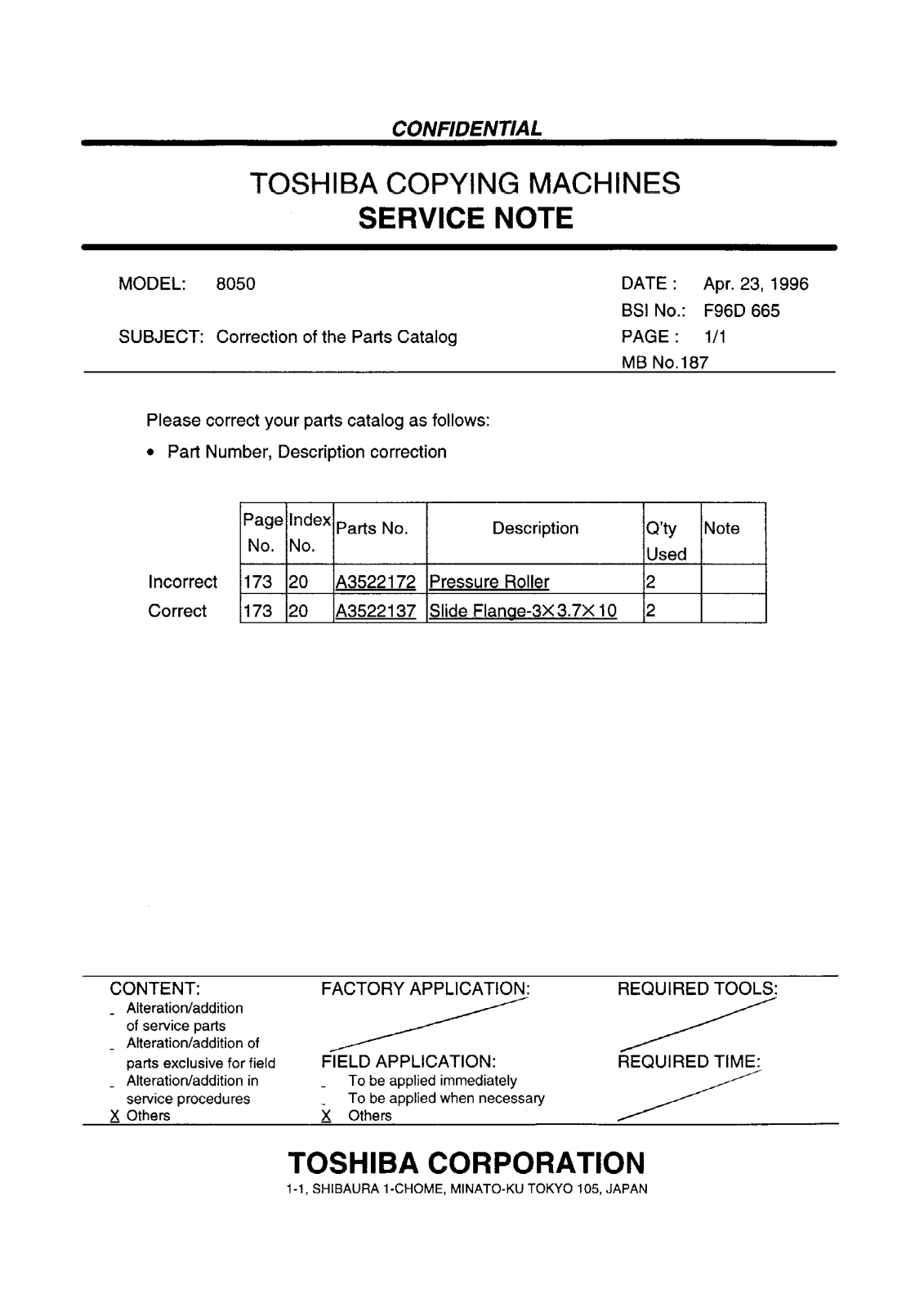 Toshiba f96d665 Service Note