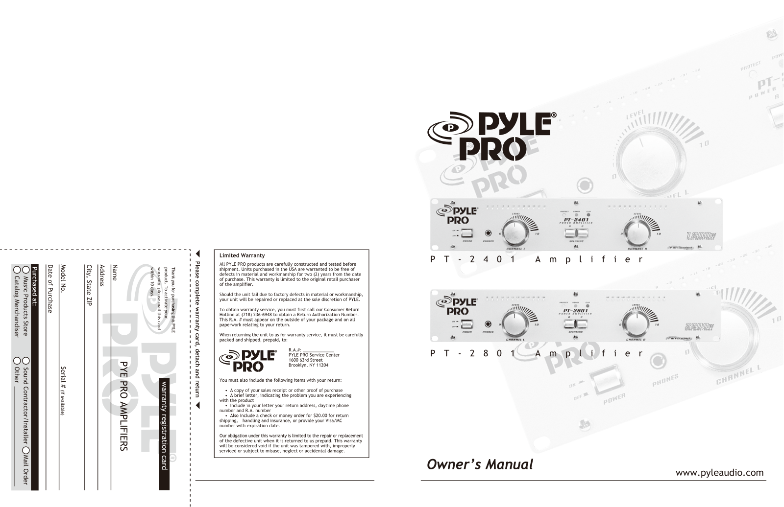 PYLE Audio PT-2401 User Manual