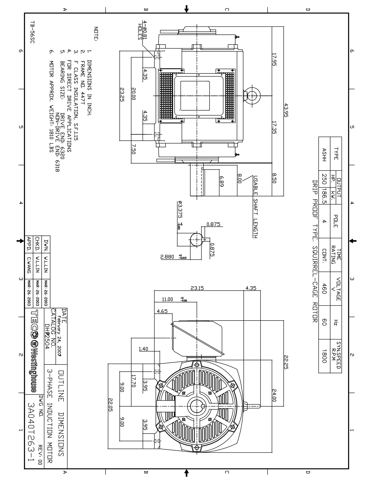 Teco DHP2504 Reference Drawing