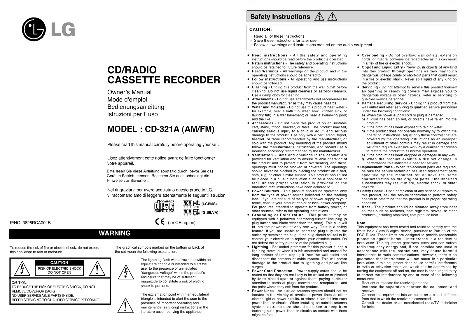 Lg CD-321A User Manual