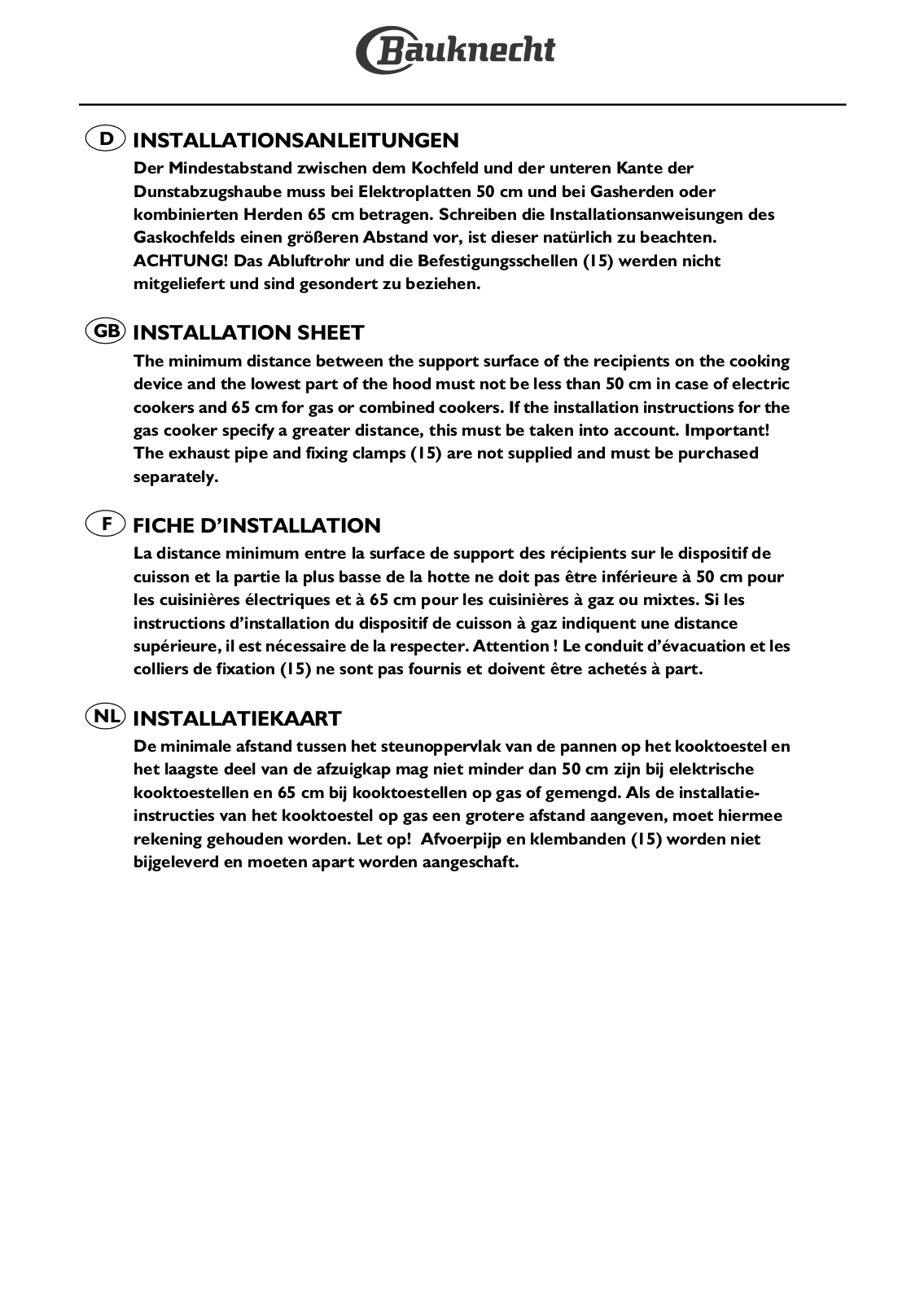 Whirlpool DBRI5810/IN/01 INSTRUCTION FOR USE