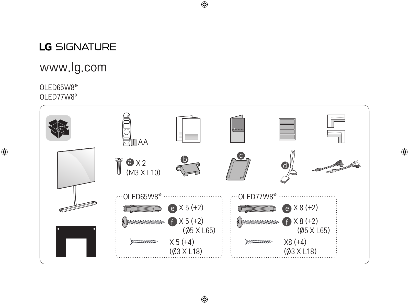 LG OLED77W8XCA Users guide