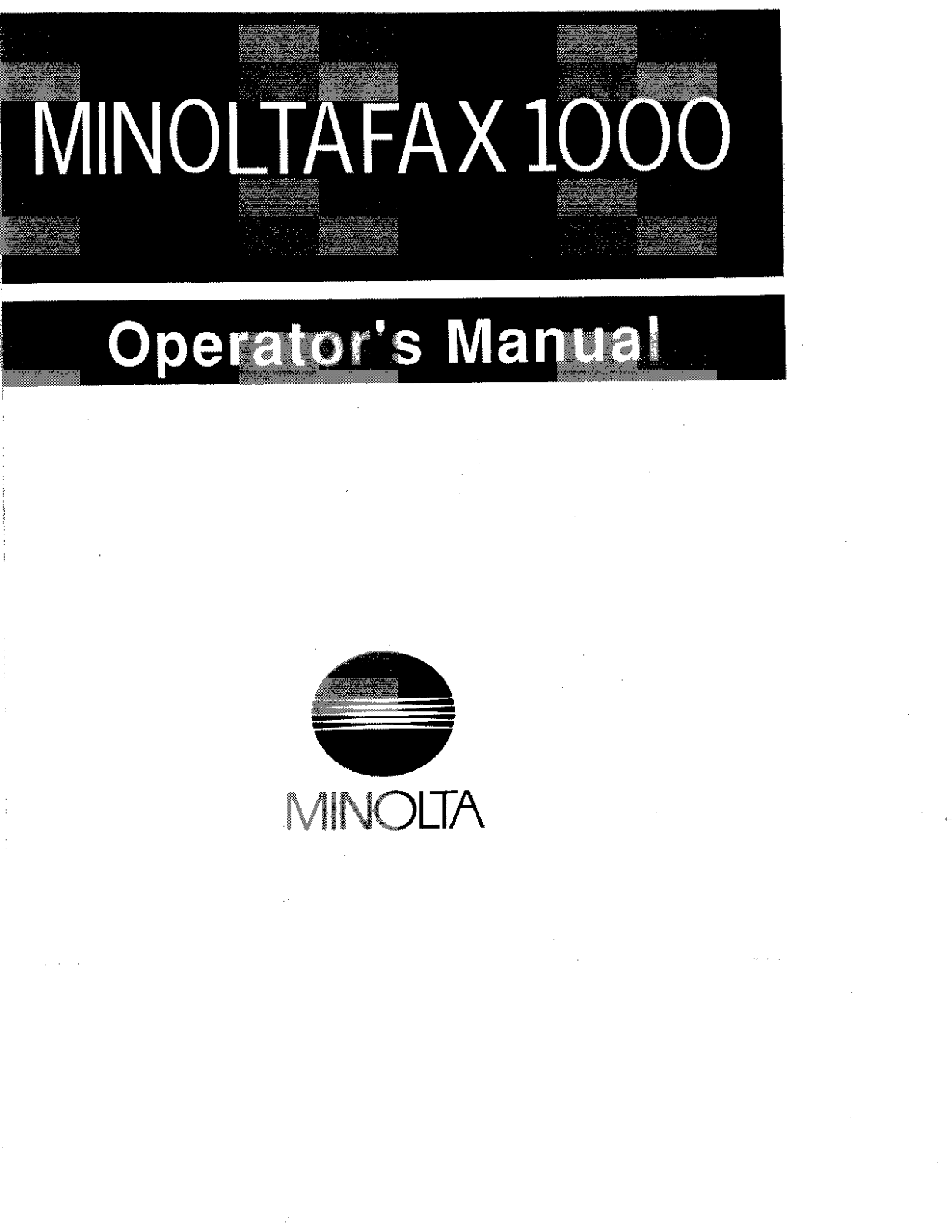 KONICA MINOLTA 1000 Service manual