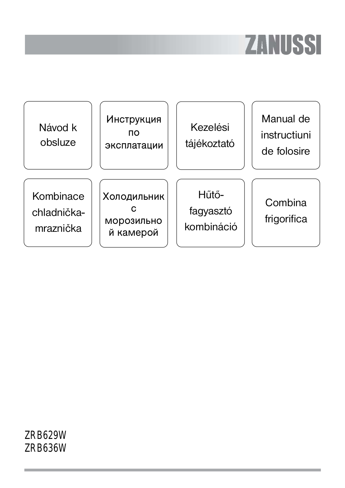 Zanussi ZRB629W User Manual