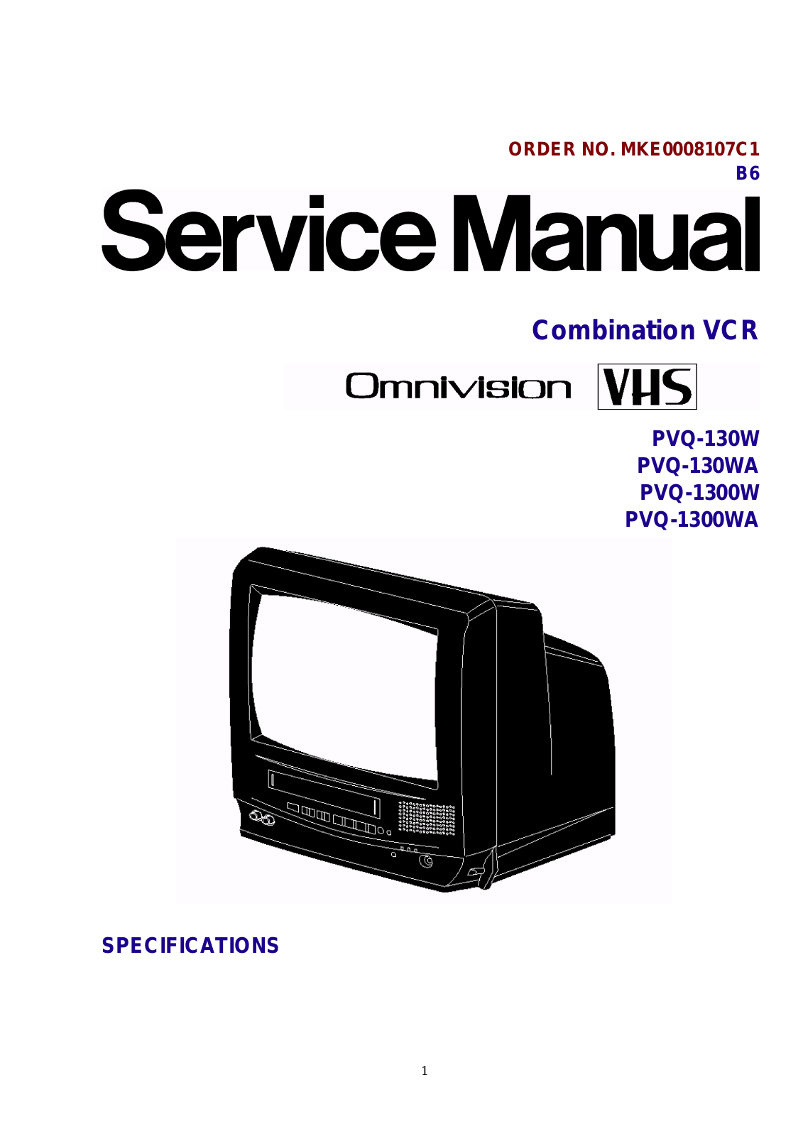 Panasonic PVQ-130W, PVQ-1300WA Schematic