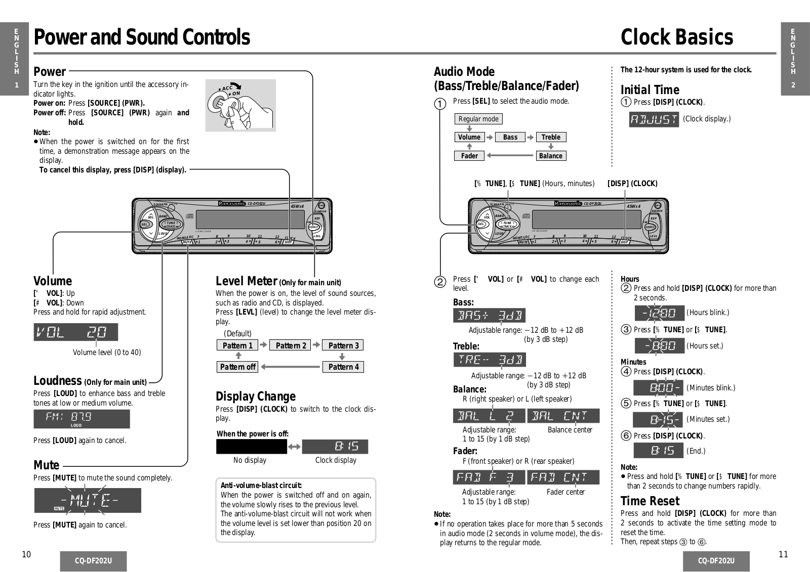 Panasonic CQ-DF202U Operating Instructions