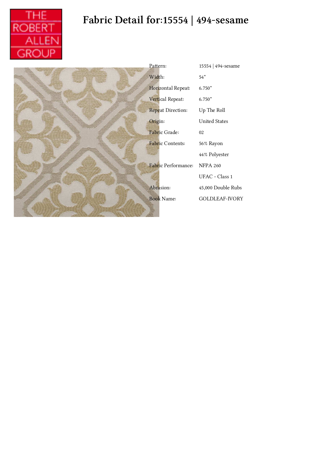 Duralee CRAL5787 Specifications - ManualMachine.com