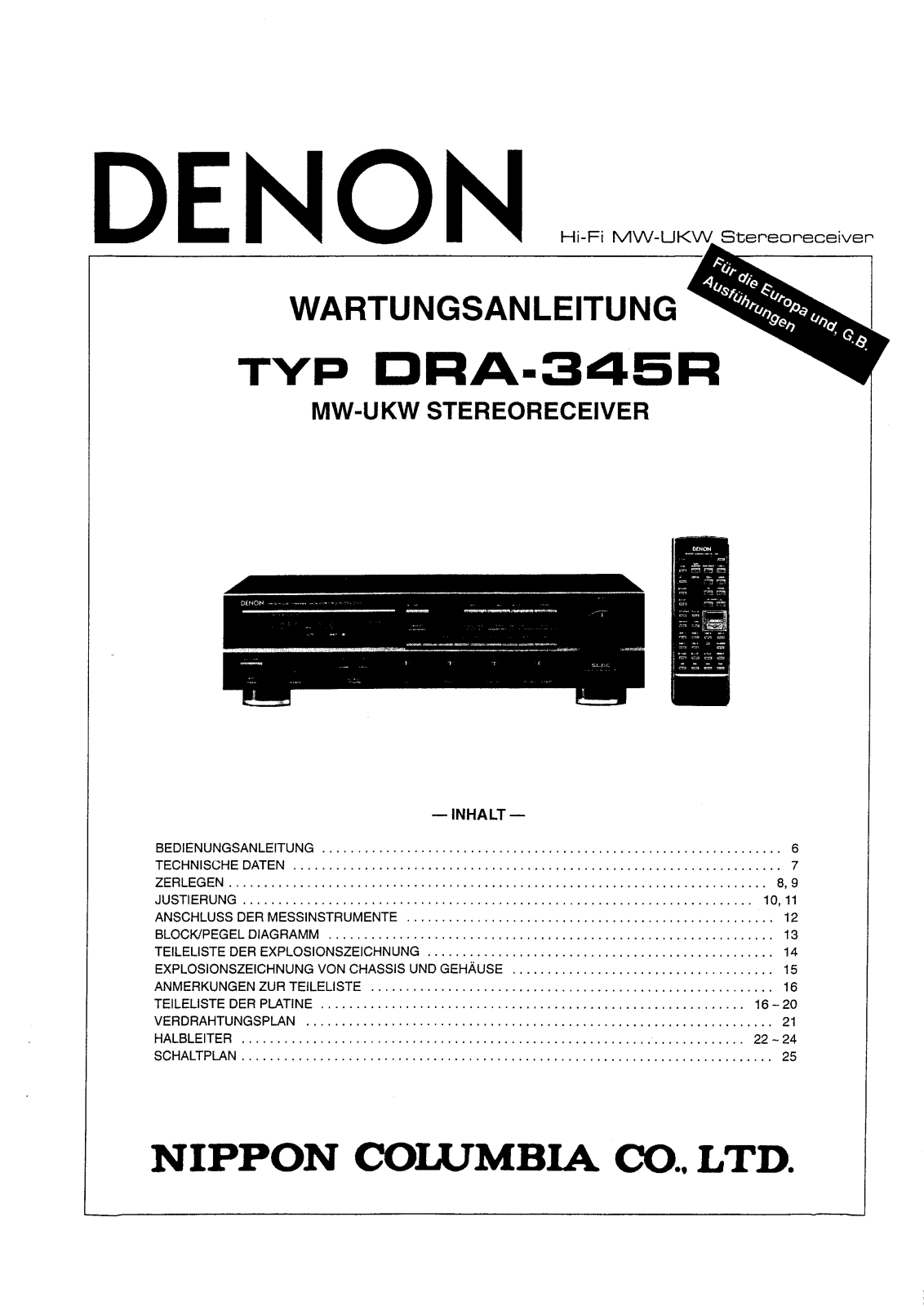 Denon DRA-345R Service Manual