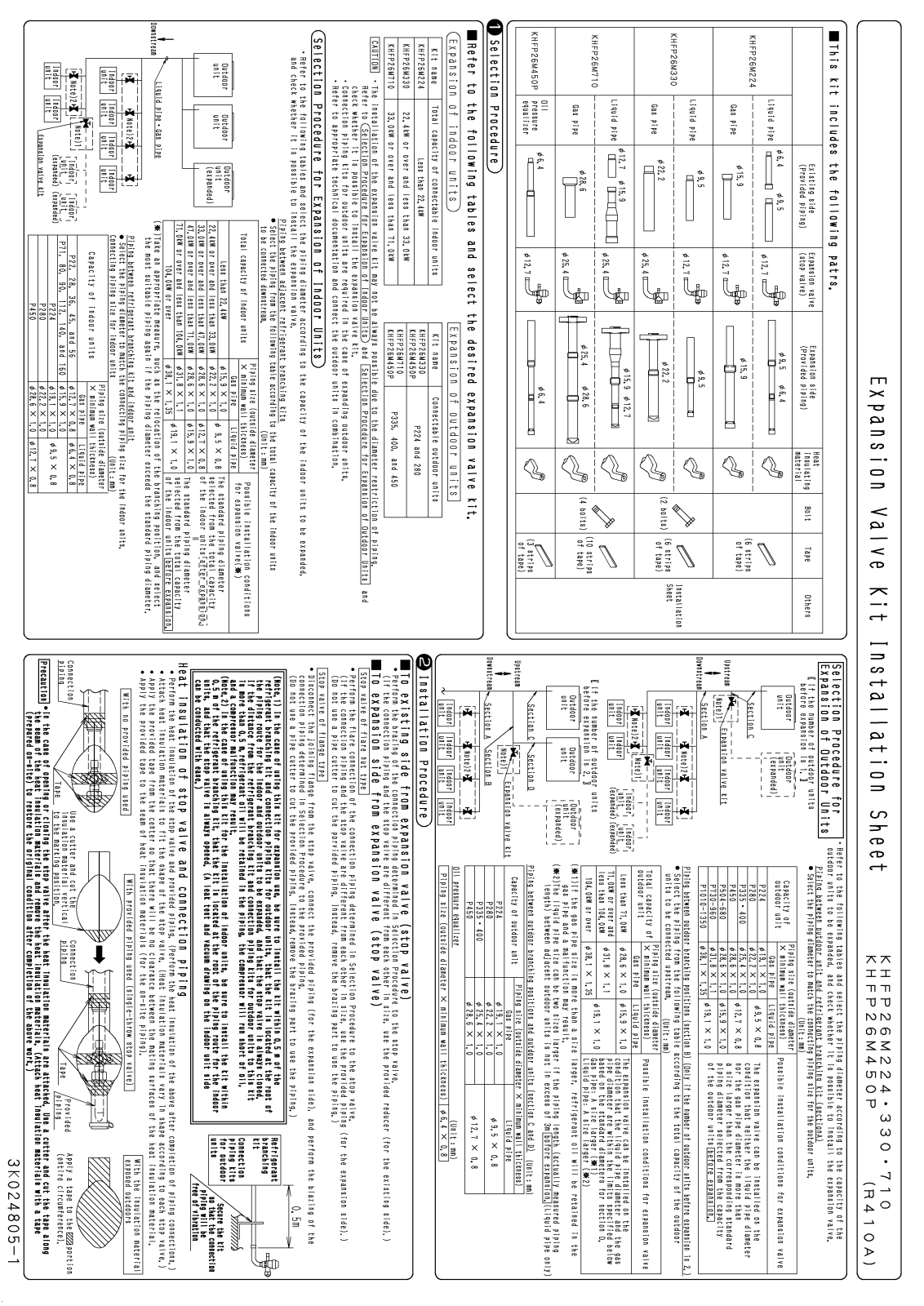 Daikin KHFP26M224, KHFP26M450P Installation manuals