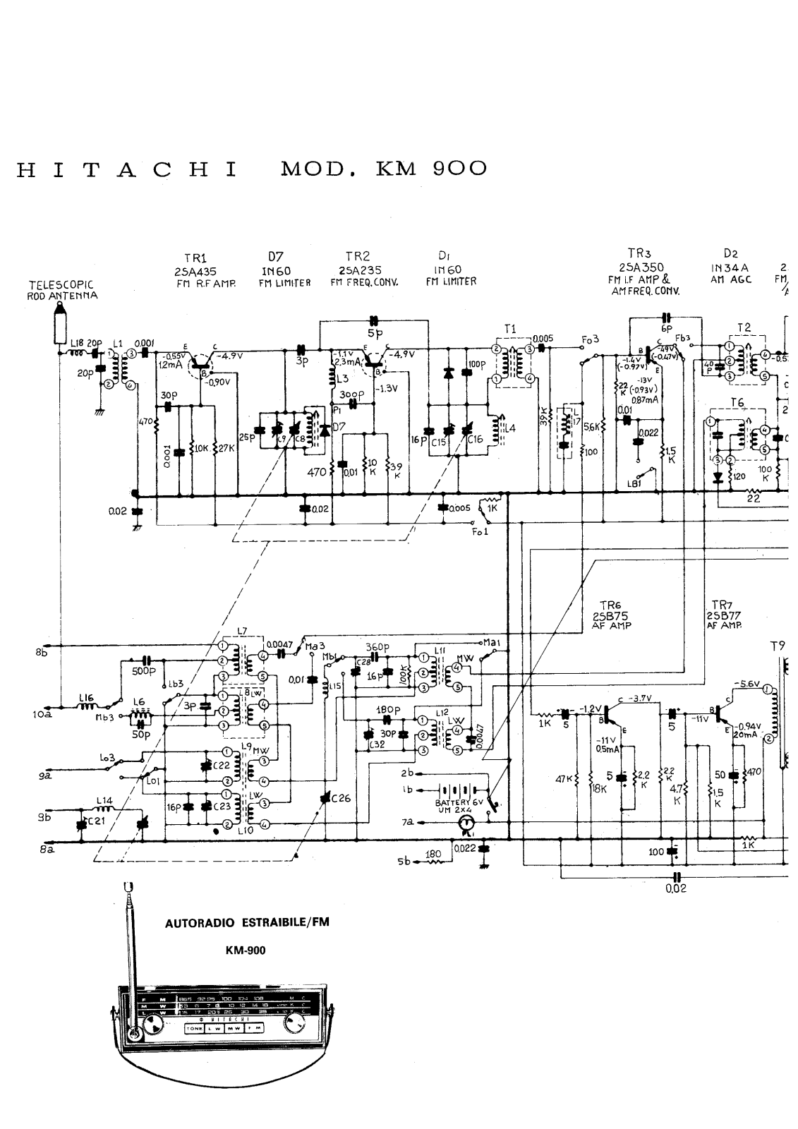 Hitachi KM-900 Schematic