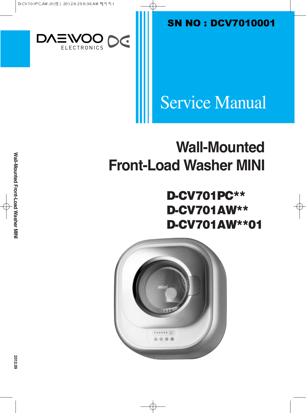 Daewoo D-CV701PC, AW D-CV701PCXX, D-CV701AWXX Service Manual