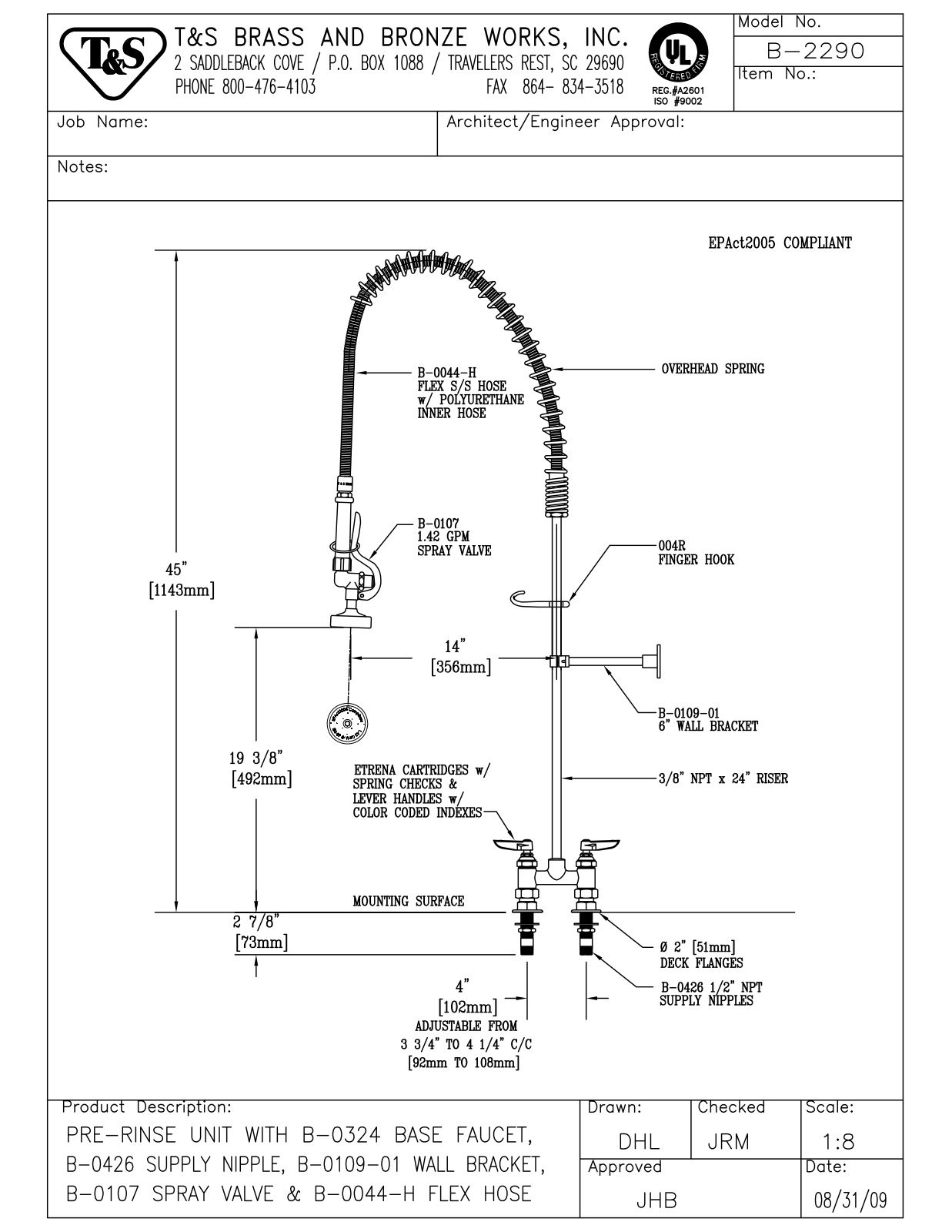 T & S Brass & Bronze Works B-2290 General Manual