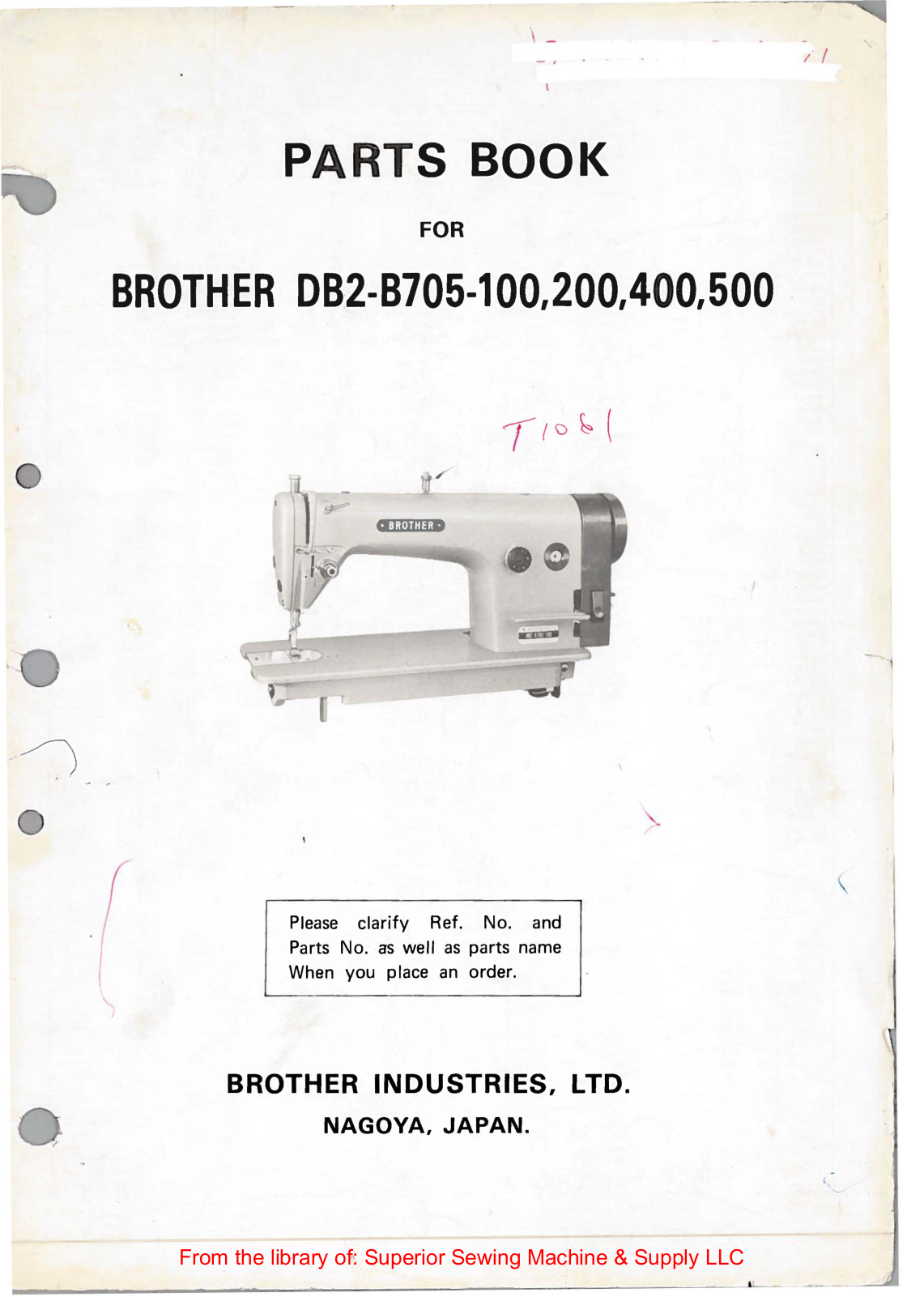 Brother DB2-B705-100, DB2-B705-200, DB2-B705-400, DB2-B705-500 Manual