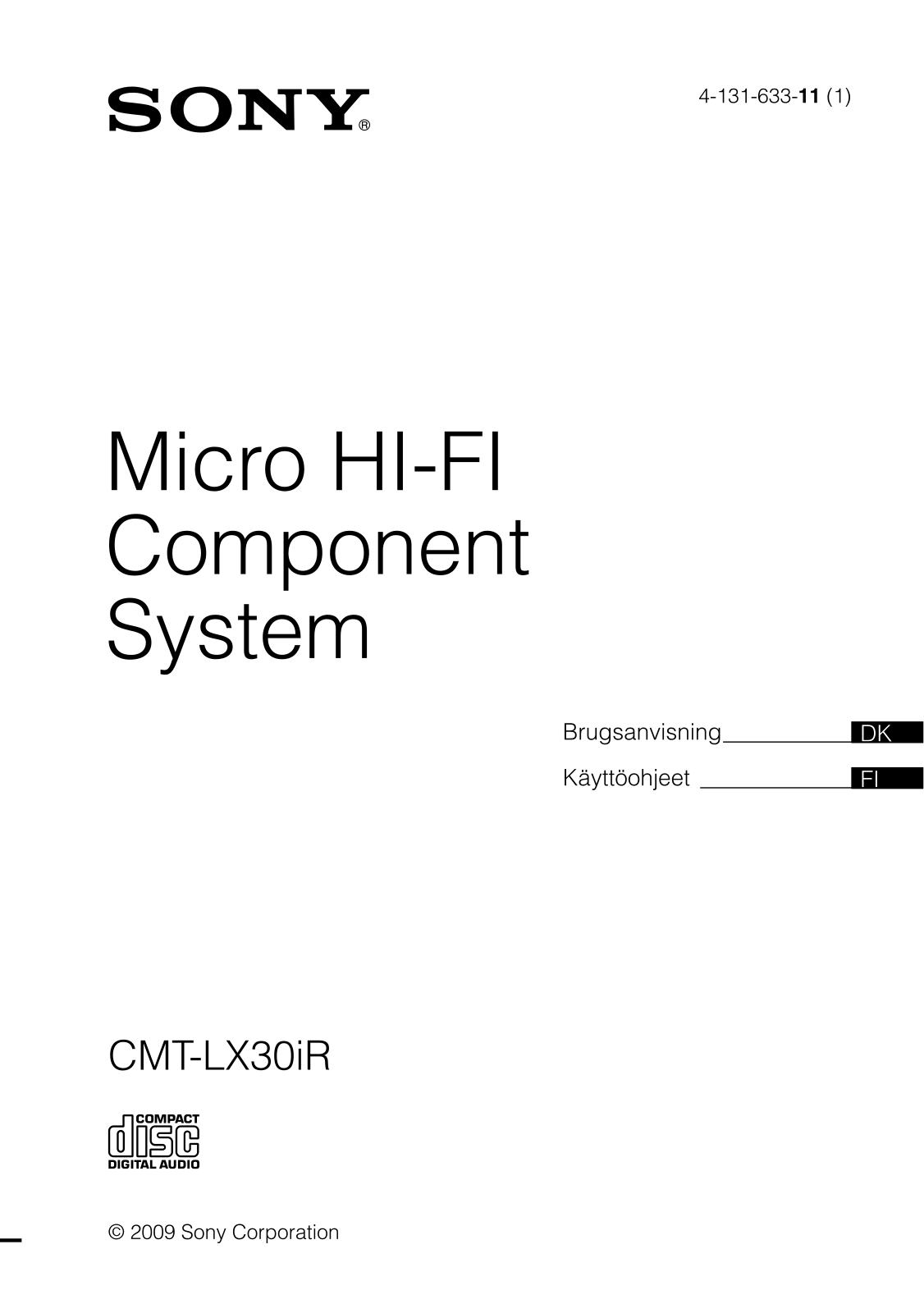 Sony CMT-LX30IR User Manual