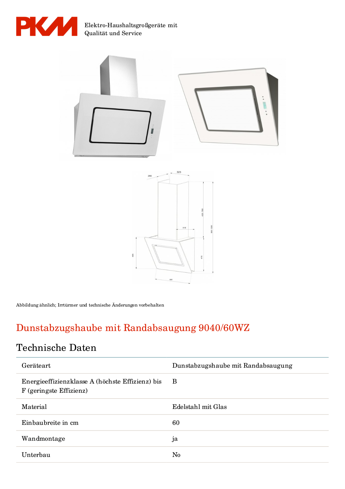 PKM 9040-60WZ User Manual