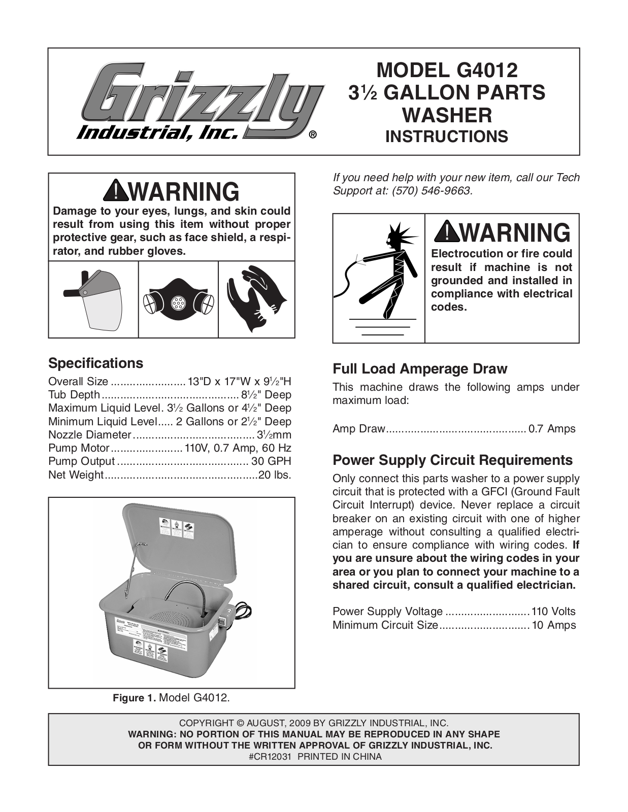 Grizzly G4012 User guide - ManualMachine.com