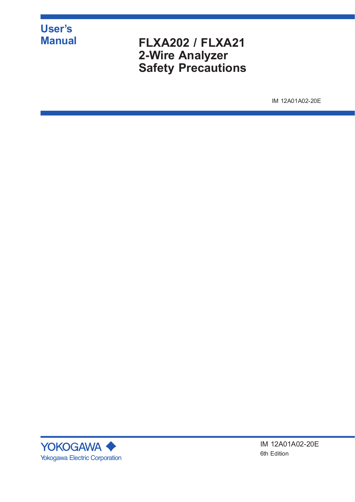 Yokogawa FLXA202, FLXA21 User guide