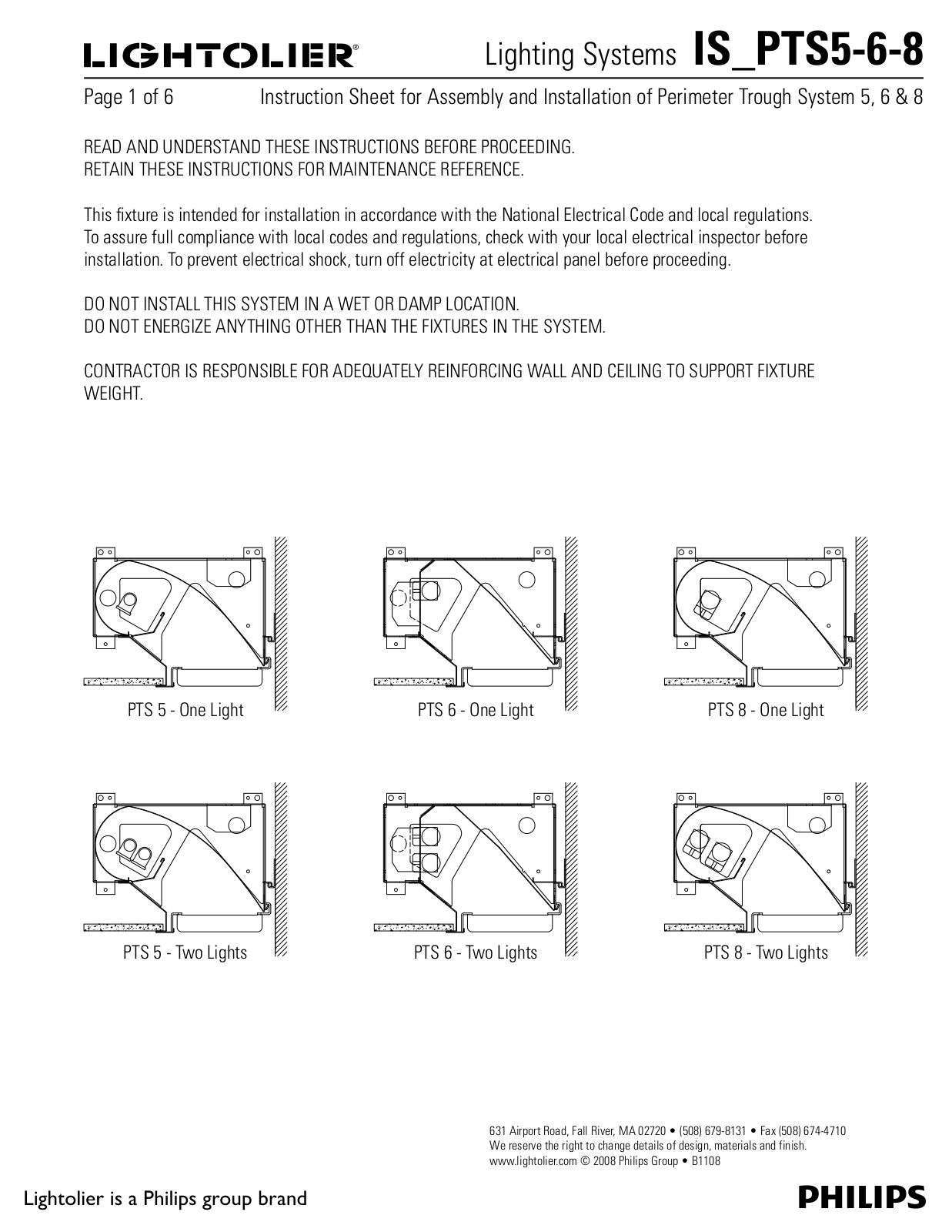 Lightolier IS-PTS5-6-8 User Manual