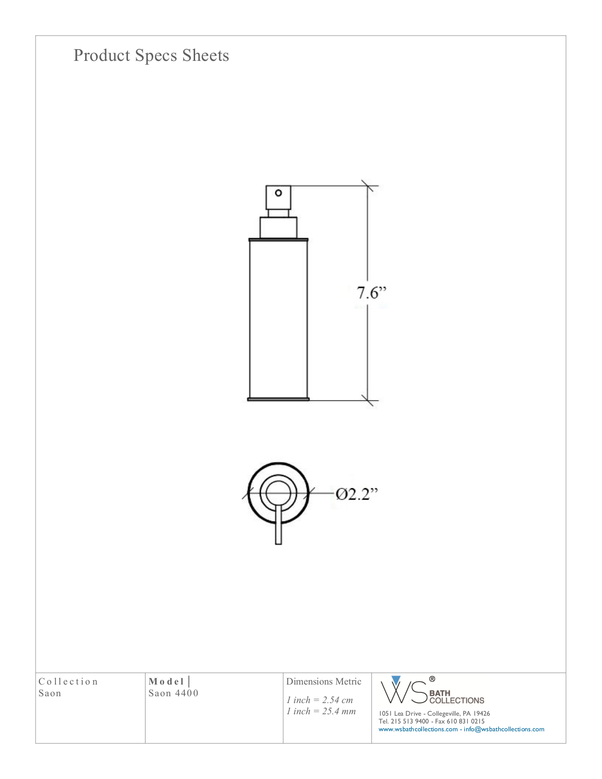 WS Bath Collections WSO1119 Specifications - ManualMachine.com
