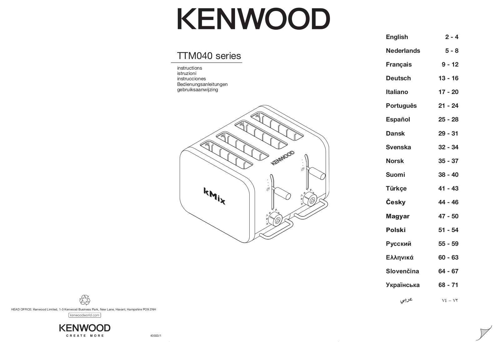 Kenwood TTM040 Series Instruction Manual