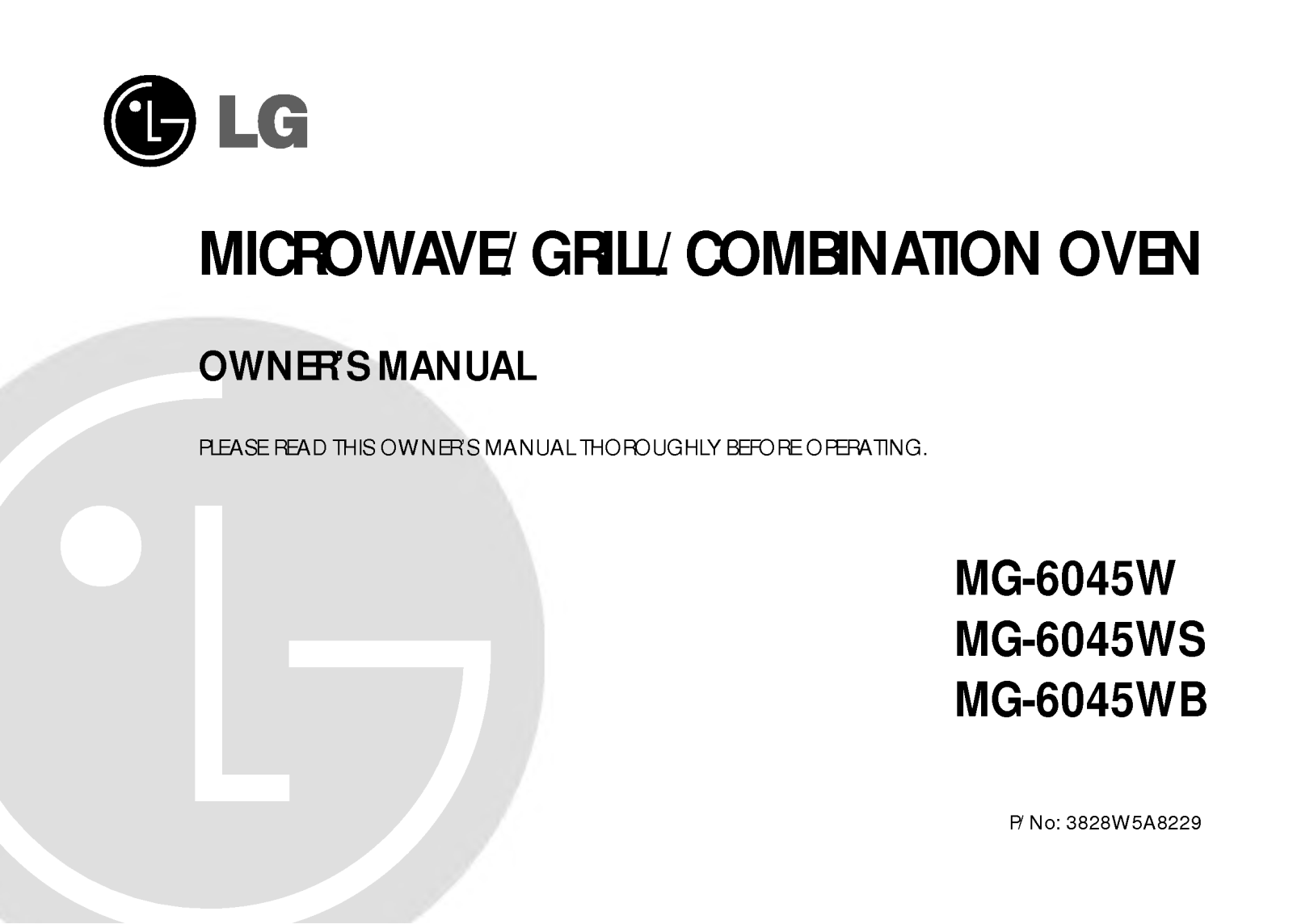 LG MG-6045W, MG-6045WS, MG-6045WB User Manual