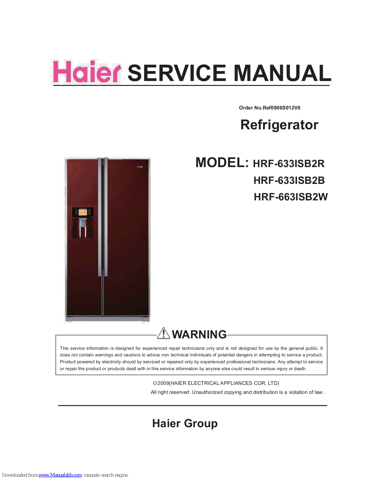 Haier HRF-636IM6 User Manual