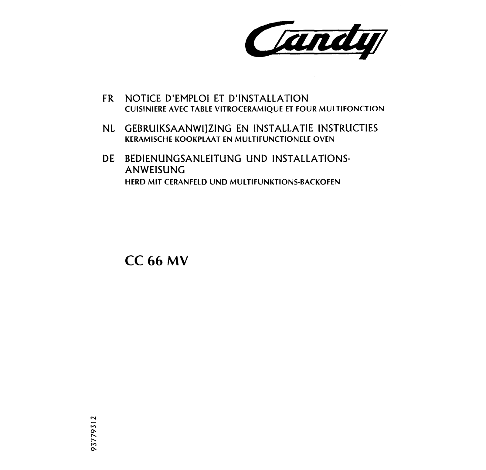 CANDY CC 66 MV User Manual