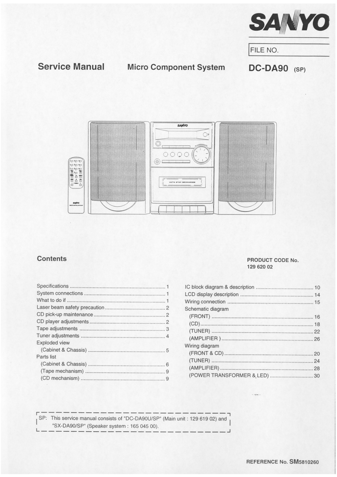 Sanyo DC DA90 Service Manual