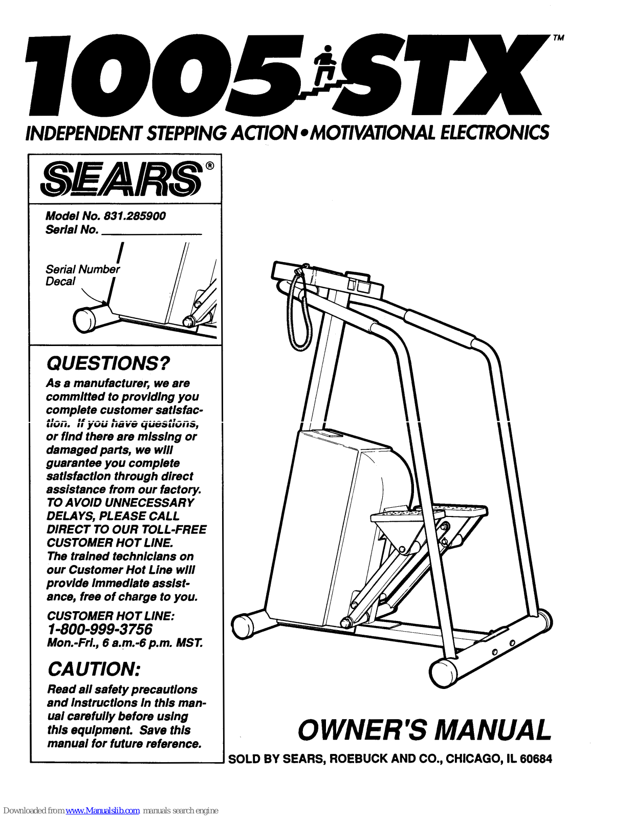 Pro-Form 1005STX, 831.285900 Owner's Manual