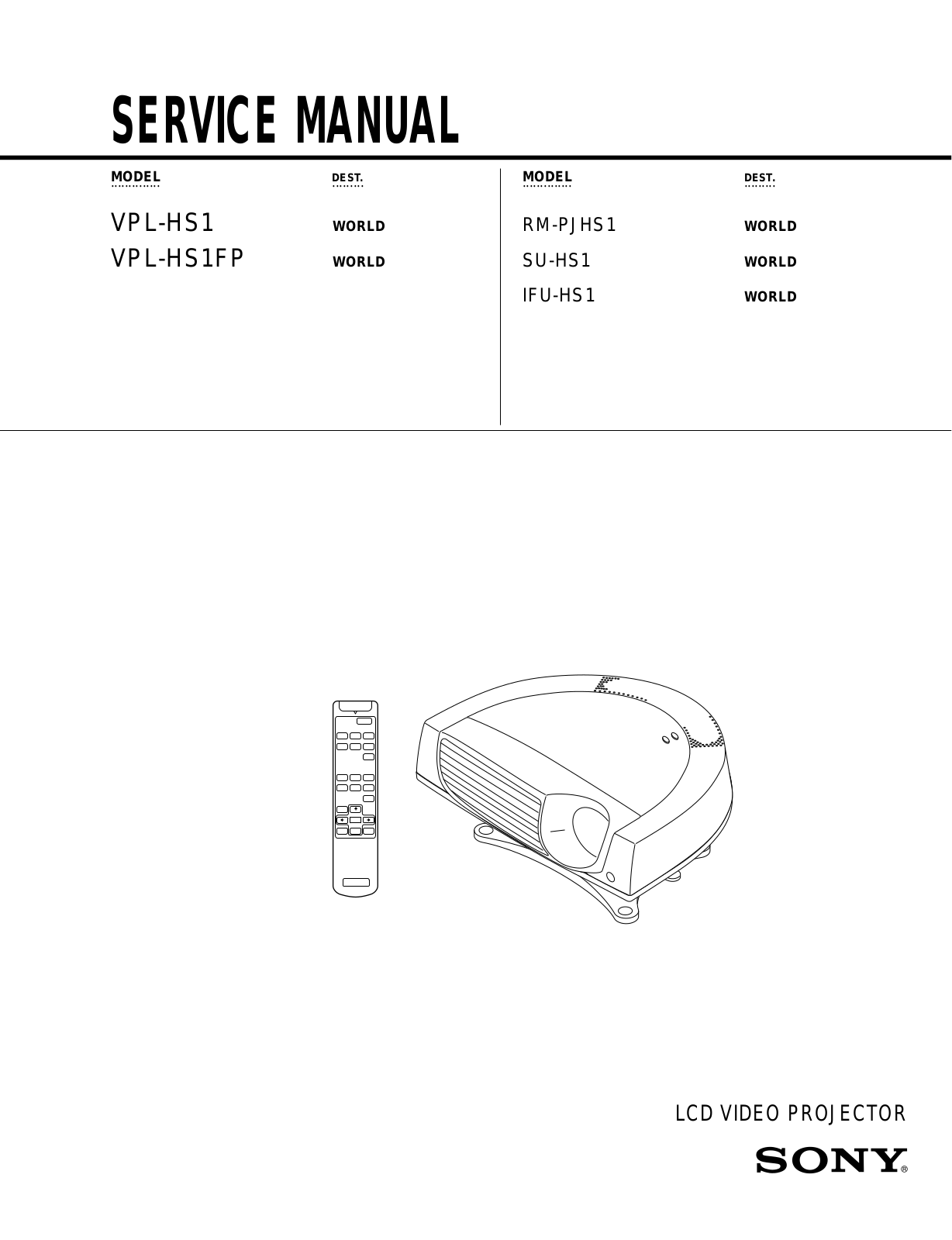 Sony RMPJHS1, VPLHS1FP User Manual