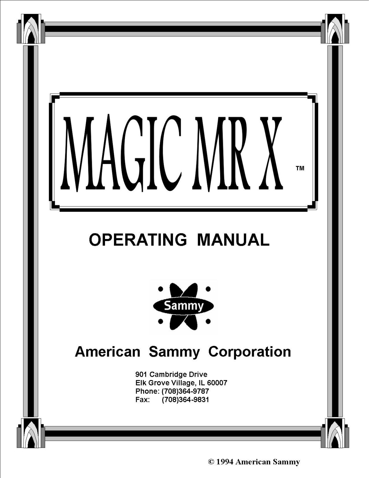 Sammy MAGIC MRX User Manual