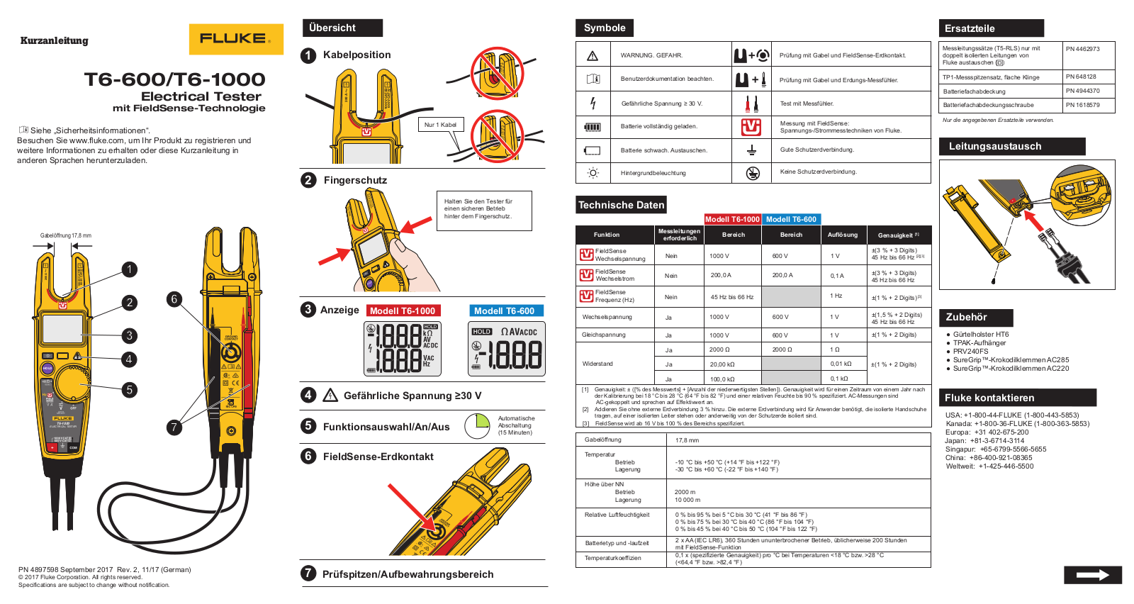 Fluke T6-600, T6-1000 Service Manual