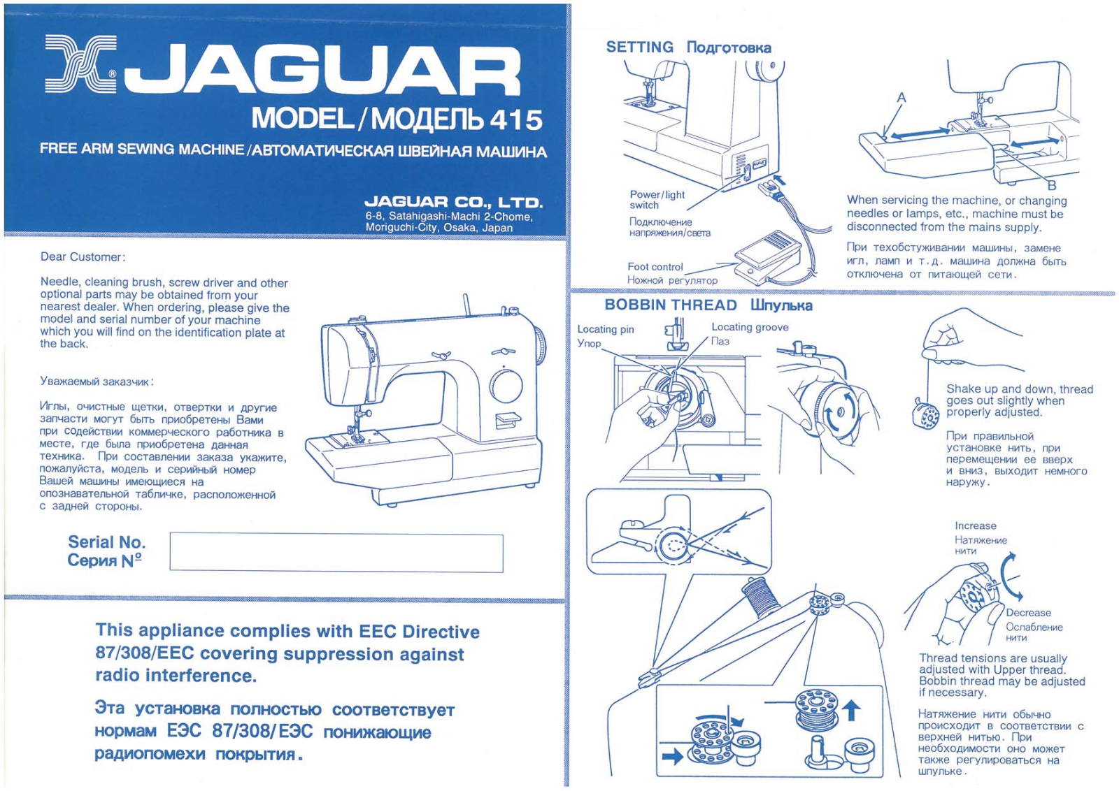 Jaguar 415 User manual