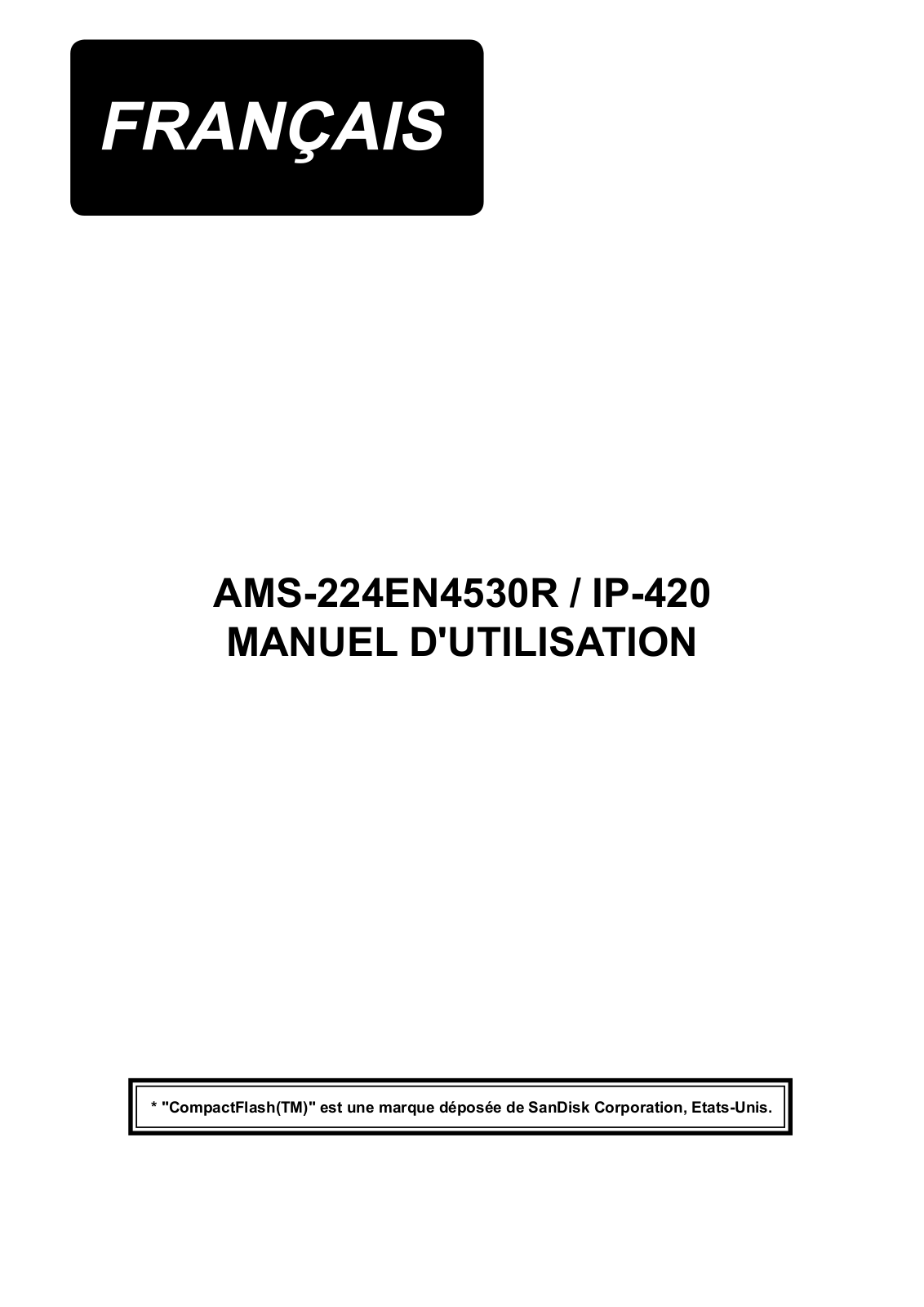 JUKI AMS-224EN4530R/IP-420 Instruction Manual