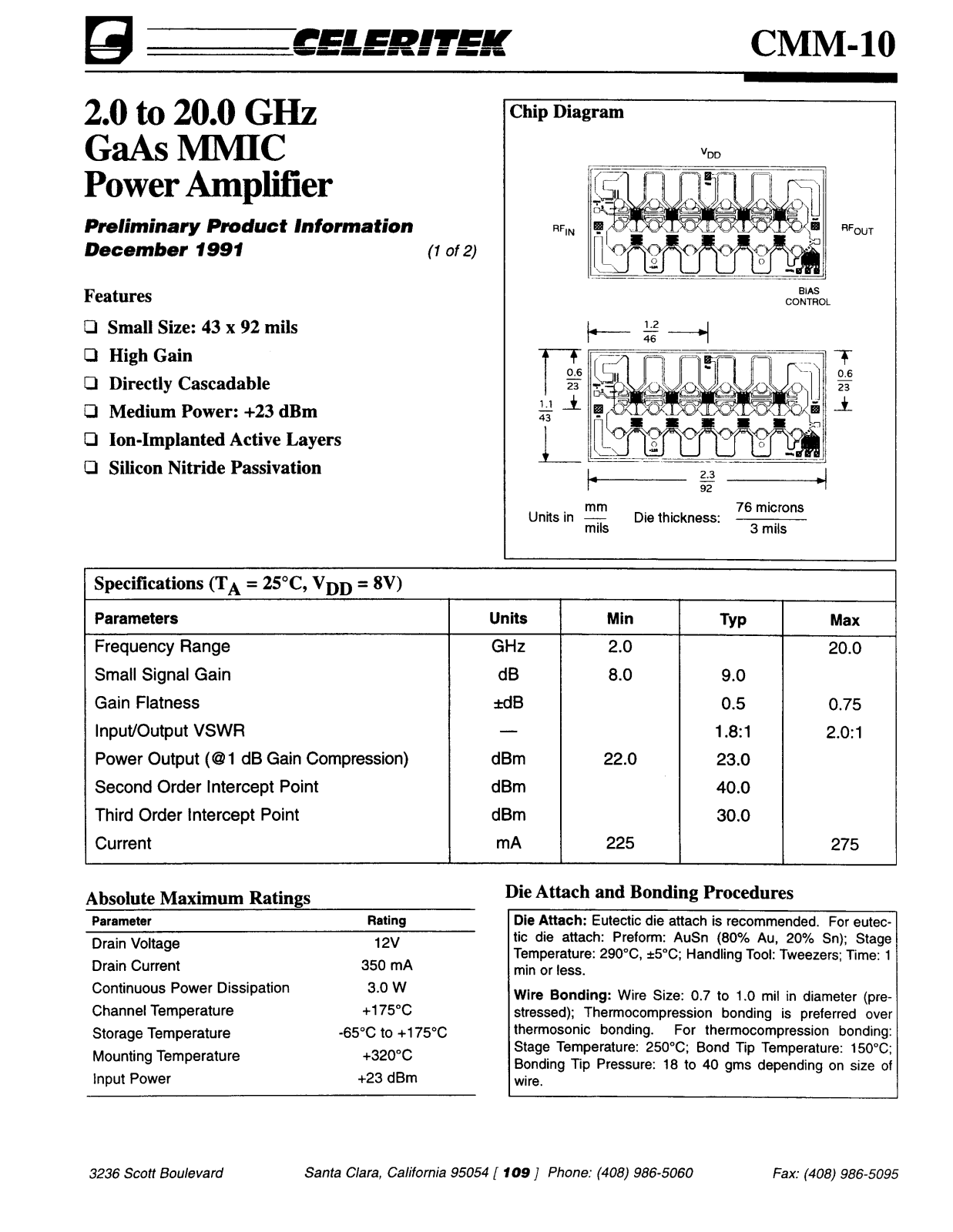 CELER CMM-10 Datasheet