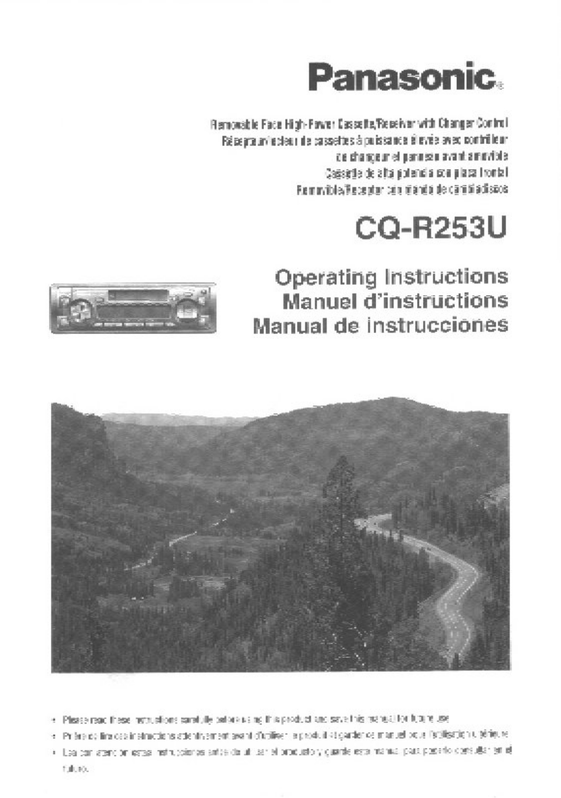 Panasonic cq-r253u Operation Manual